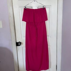 Pink strapless dress